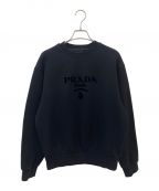 PRADAプラダ）の古着「ベロアロゴスウェット」｜ブラック