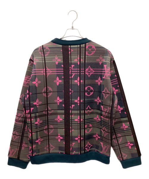 LOUIS VUITTON（ルイ ヴィトン）LOUIS VUITTON (ルイ ヴィトン) モノグラムジャカード スウェット グレー×ピンク サイズ:XLの古着・服飾アイテム