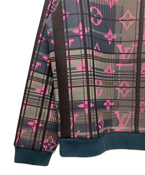 LOUIS VUITTON（ルイ ヴィトン）LOUIS VUITTON (ルイ ヴィトン) モノグラムジャカード スウェット グレー×ピンク サイズ:XLの古着・服飾アイテム