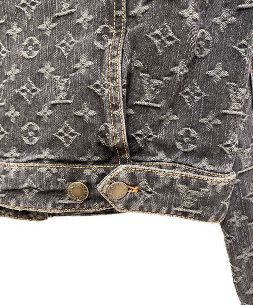 LOUIS VUITTON（ルイ ヴィトン）LOUIS VUITTON (ルイ ヴィトン) モノグラムデニムジャケット ブラック サイズ:40の古着・服飾アイテム