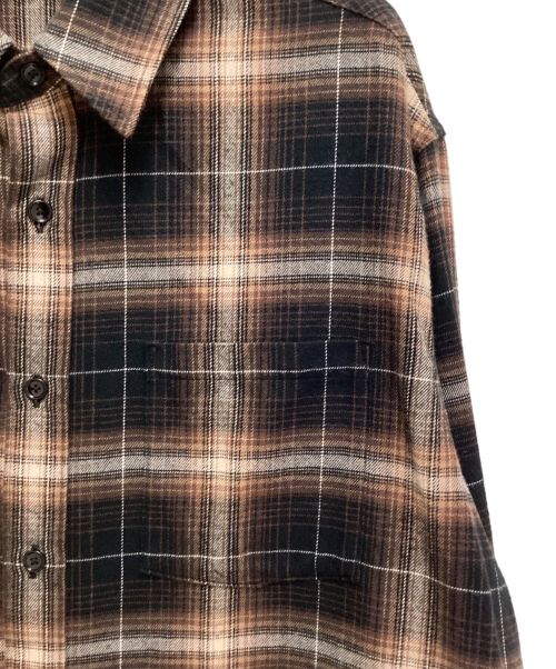 CELINE（セリーヌ）CELINE (セリーヌ) オンブレチェックシャツ ブラウン サイズ:37の古着・服飾アイテム