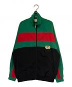 GUCCIグッチ）の古着「ナイロンジャケット」｜グリーン×レッド×ブラック
