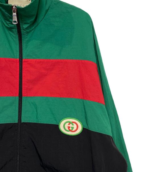 GUCCI（グッチ）GUCCI (グッチ) ナイロンジャケット グリーン×レッド×ブラック サイズ:XSの古着・服飾アイテム