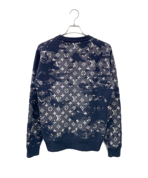 LOUIS VUITTON（ルイ ヴィトン）LOUIS VUITTON (ルイ ヴィトン) ディストレスト モノグラム LVロゴ ニット ネイビー サイズ:Sの古着・服飾アイテム