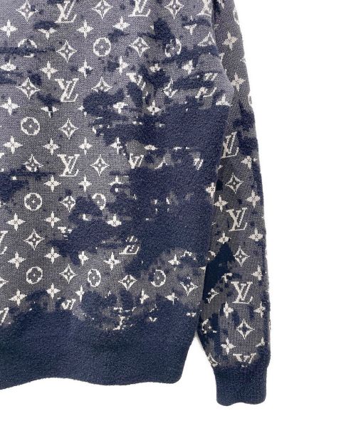 LOUIS VUITTON（ルイ ヴィトン）LOUIS VUITTON (ルイ ヴィトン) ディストレスト モノグラム LVロゴ ニット ネイビー サイズ:Sの古着・服飾アイテム