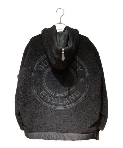BURBERRY（バーバリー）BURBERRY (バーバリー) Fleece Logo Graphic Hooded Jacket(フリースロゴグラフィックフーデッドジャケット) ブラック サイズ:XSの古着・服飾アイテム