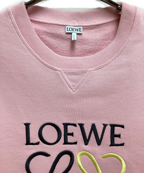 LOEWE（ロエベ）LOEWE (ロエベ) ANAGLAM LOGO SWEAT(アナグラムロゴスウェット) ピンク サイズ:Lの古着・服飾アイテム