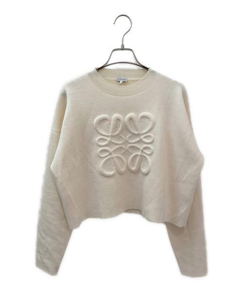 LOEWE（ロエベ）LOEWE (ロエベ) エンボスアナグラムニット アイボリー サイズ:XSの古着・服飾アイテム