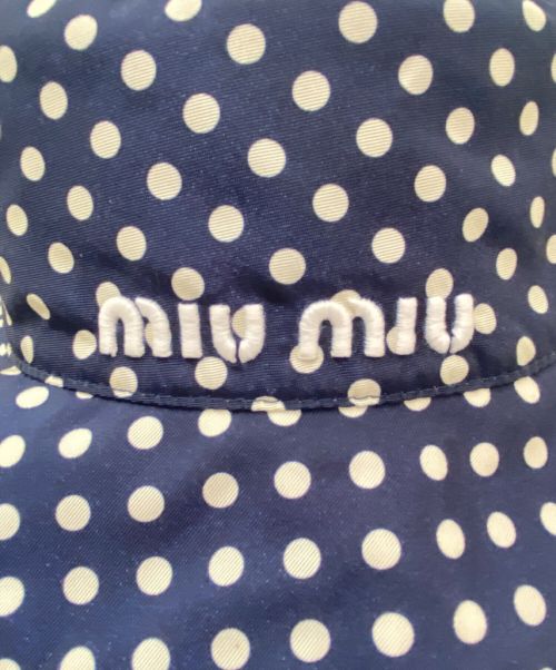 MIU MIU（ミュウミュウ）MIU MIU (ミュウミュウ) ロゴハット ネイビー サイズ:Sの古着・服飾アイテム