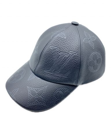 LOUIS VUITTON レザーキャップ ブルー 【Bランク】クリーニング済 中古・古着通販】LOUIS VUITTON (ルイ ヴィトン) レザーキャップ