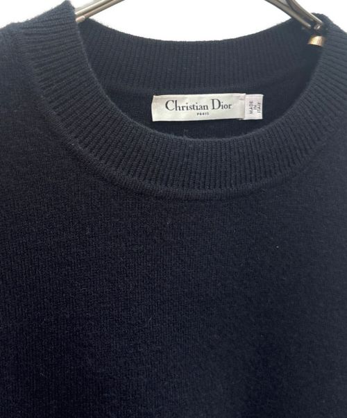 Christian Dior（クリスチャン ディオール）Christian Dior (クリスチャン ディオール) Dior Logo Cashmere Knit Sweater ロゴバンド カシミヤ ニット ネイビー サイズ:38の古着・服飾アイテム