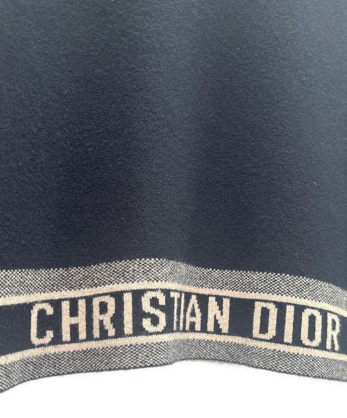 Christian Dior（クリスチャン ディオール）Christian Dior (クリスチャン ディオール) Dior Logo Cashmere Knit Sweater ロゴバンド カシミヤ ニット ネイビー サイズ:38の古着・服飾アイテム