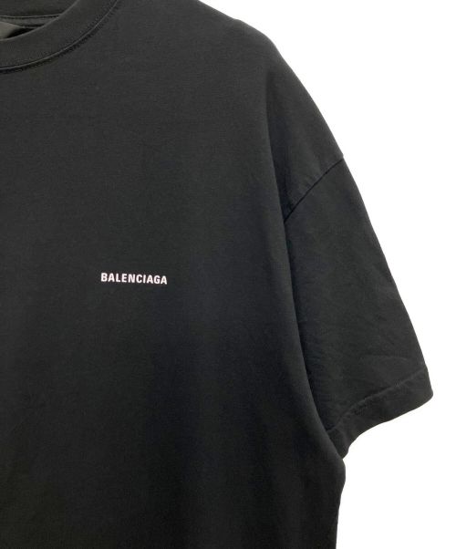 BALENCIAGA（バレンシアガ）BALENCIAGA (バレンシアガ) ワンポイントロゴTシャツ ブラック サイズ:Lの古着・服飾アイテム