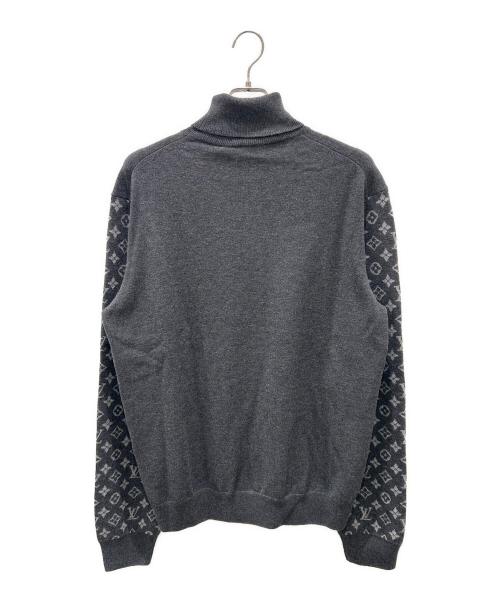 LOUIS VUITTON（ルイ ヴィトン）LOUIS VUITTON (ルイ ヴィトン) モノグラムスリーブタートルネックニット グレー サイズ:Lの古着・服飾アイテム