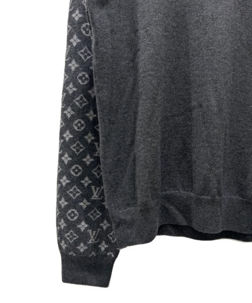 LOUIS VUITTON（ルイ ヴィトン）LOUIS VUITTON (ルイ ヴィトン) モノグラムスリーブタートルネックニット グレー サイズ:Lの古着・服飾アイテム
