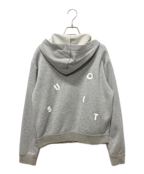 LOUIS VUITTON（ルイ ヴィトン）LOUIS VUITTON (ルイ ヴィトン) レターエンブロイダリージップパーカー グレー サイズ:Sの古着・服飾アイテム