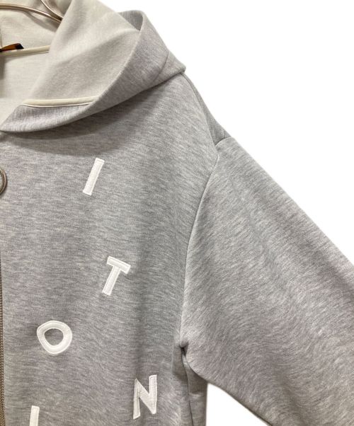 LOUIS VUITTON（ルイ ヴィトン）LOUIS VUITTON (ルイ ヴィトン) レターエンブロイダリージップパーカー グレー サイズ:Sの古着・服飾アイテム