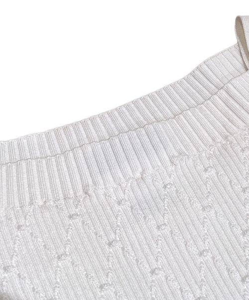 CHANEL（シャネル）CHANEL (シャネル) ココボタンシルク混ニット ネイビー×ホワイト サイズ:36の古着・服飾アイテム