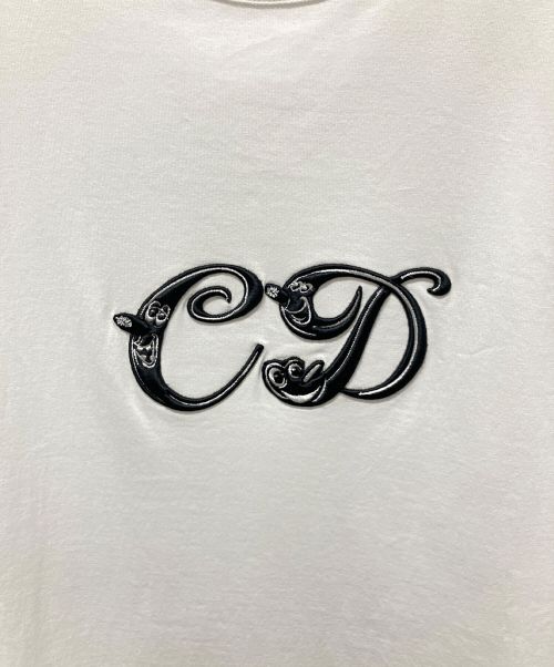 Dior（ディオール）Dior (ディオール) KENNY SCHARF (ケニーシャーフ) コラボ刺繍ロゴTシャツ ホワイト サイズ:XLの古着・服飾アイテム