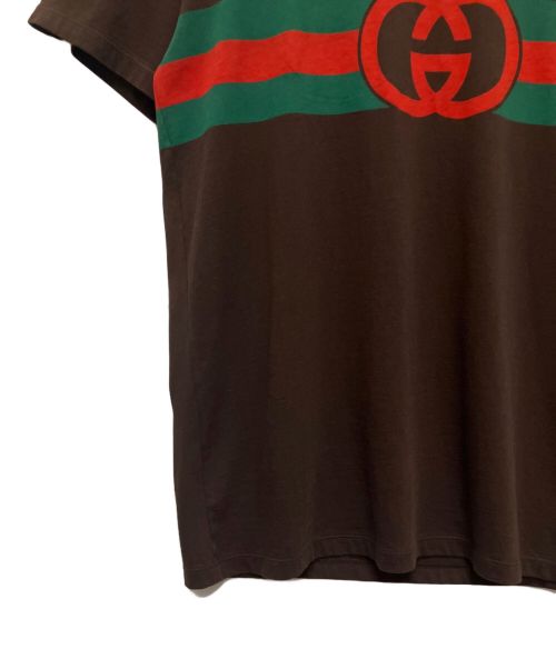 GUCCI（グッチ）GUCCI (グッチ) インターロッキングGTシャツ ブラウン サイズ:XSの古着・服飾アイテム