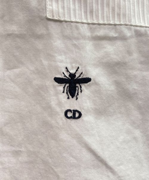Christian Dior（クリスチャン ディオール）Christian Dior (クリスチャン ディオール) ドット ノースリーブ ブラウス ホワイト サイズ:40の古着・服飾アイテム