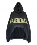 BALENCIAGAバレンシアガ）の古着「TAPE TYPE RIPPED POCKET HOODIE」｜グレー