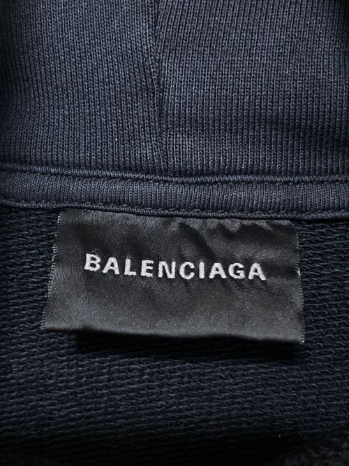 BALENCIAGA（バレンシアガ）BALENCIAGA (バレンシアガ) TAPE TYPE RIPPED POCKET HOODIE グレー サイズ:Lの古着・服飾アイテム