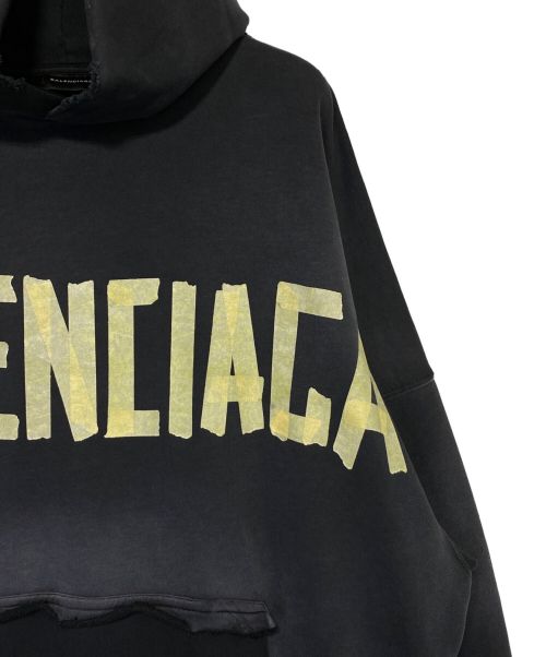 BALENCIAGA（バレンシアガ）BALENCIAGA (バレンシアガ) TAPE TYPE RIPPED POCKET HOODIE グレー サイズ:Lの古着・服飾アイテム