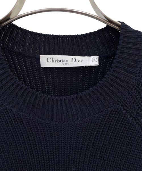 Christian Dior（クリスチャン ディオール）Christian Dior (クリスチャン ディオール) ニットワンピース ネイビー サイズ:38の古着・服飾アイテム