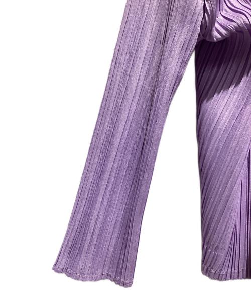 PLEATS PLEASE（プリーツプリーズ）PLEATS PLEASE (プリーツプリーズ) プリーツカーディガン パープル サイズ:3の古着・服飾アイテム