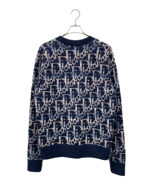 Dior（ディオール）Dior (ディオール) DIOR Oblique Wool Jacquard Sweater/オブリークウールジャガードセーター ネイビー サイズ:Ｍの古着・服飾アイテム