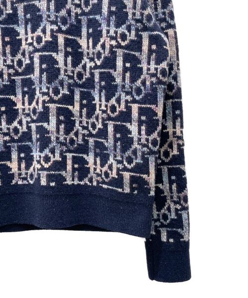 Dior（ディオール）Dior (ディオール) DIOR Oblique Wool Jacquard Sweater/オブリークウールジャガードセーター ネイビー サイズ:Ｍの古着・服飾アイテム