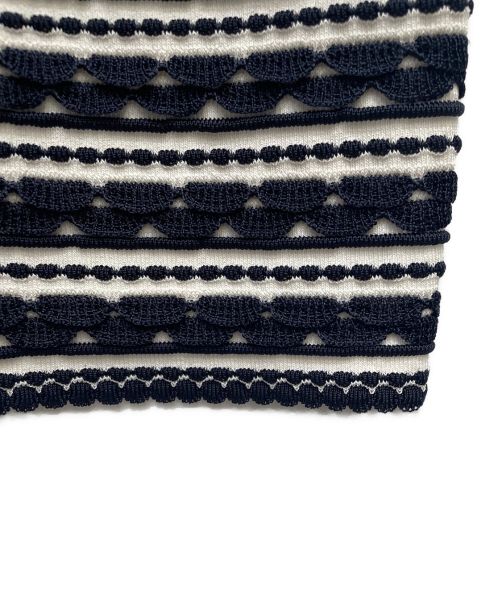 Christian Dior（クリスチャン ディオール）Christian Dior (クリスチャン ディオール) ノースリーブニットワンピース ネイビー サイズ:42の古着・服飾アイテム