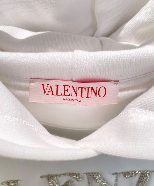 VALENTINO（ヴァレンティノ）VALENTINO (ヴァレンティノ) スパンコールロゴパーカー ホワイト サイズ:XSの古着・服飾アイテム