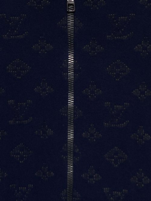 LOUIS VUITTON（ルイ ヴィトン）LOUIS VUITTON (ルイ ヴィトン) ドロップニードル モノグラム ボンバージャケット 20AW ネイビー サイズ:Sの古着・服飾アイテム