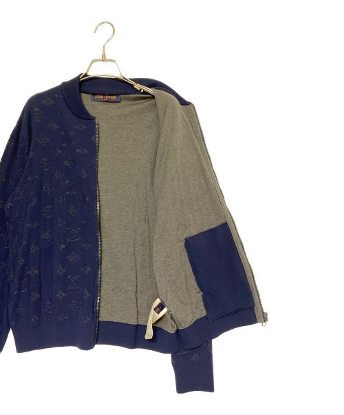 LOUIS VUITTON（ルイ ヴィトン）LOUIS VUITTON (ルイ ヴィトン) ドロップニードル モノグラム ボンバージャケット 20AW ネイビー サイズ:Sの古着・服飾アイテム