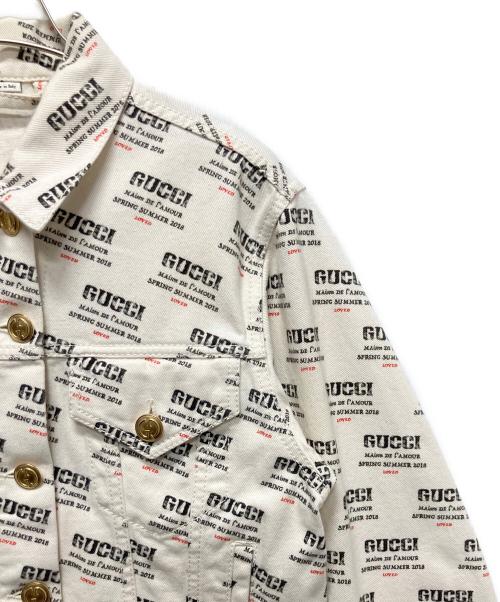 GUCCI（グッチ）GUCCI (グッチ) スタンプデニム トラッカー ジャケット アイボリー サイズ:40の古着・服飾アイテム