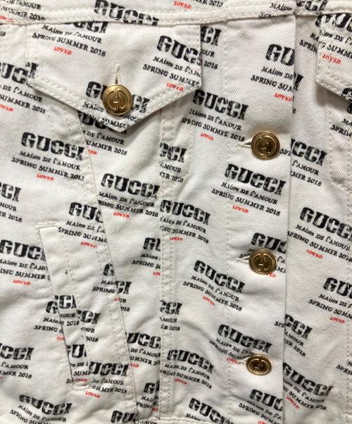 GUCCI（グッチ）GUCCI (グッチ) スタンプデニム トラッカー ジャケット アイボリー サイズ:40の古着・服飾アイテム