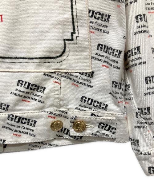 GUCCI（グッチ）GUCCI (グッチ) スタンプデニム トラッカー ジャケット アイボリー サイズ:40の古着・服飾アイテム