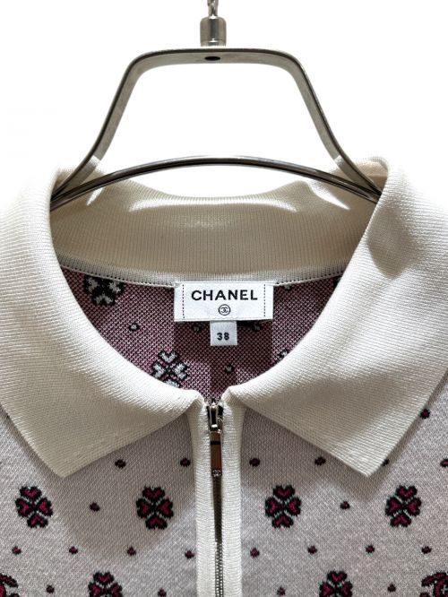 CHANEL（シャネル）CHANEL (シャネル) ハーフジップノルディックニット ホワイト サイズ:38の古着・服飾アイテム
