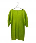 PLEATS PLEASEプリーツプリーズ）の古着「プリーツワンピース」｜黄緑