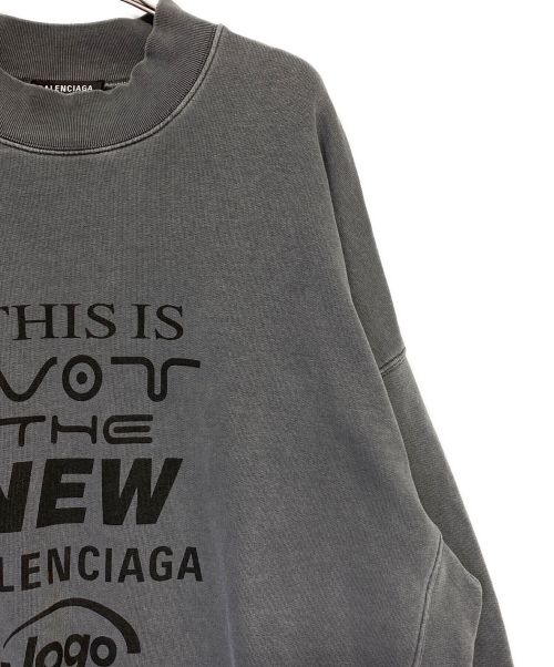 BALENCIAGA（バレンシアガ）BALENCIAGA (バレンシアガ) モックネックロゴスウェット グレー サイズ:Sの古着・服飾アイテム