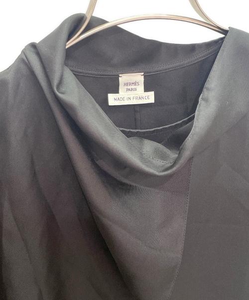 HERMES（エルメス）HERMES (エルメス) シルク ワンピース ブラック サイズ:36の古着・服飾アイテム