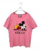 GUCCI×DISNEYグッチ×ディズニー）の古着「×Disney ミッキー ロゴ カットソー」｜ピンク