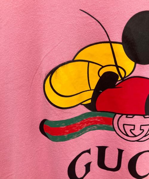 GUCCI（グッチ）GUCCI (グッチ) DISNEY (ディズニー) ×Disney ミッキー ロゴ カットソー ピンク サイズ:Mの古着・服飾アイテム