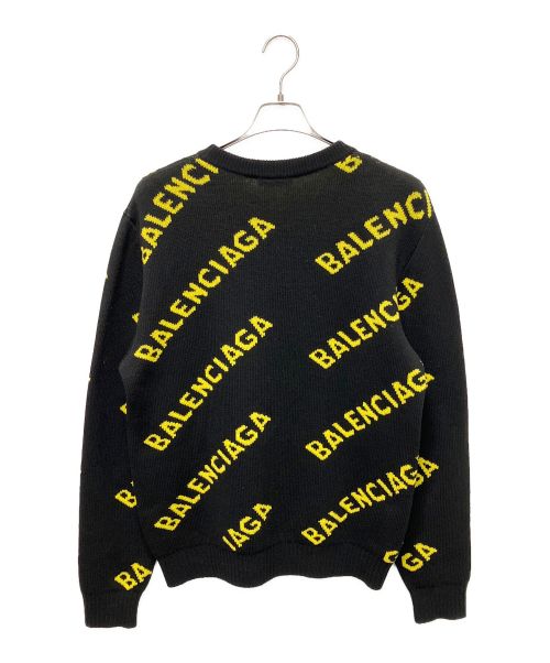 BALENCIAGA（バレンシアガ）BALENCIAGA (バレンシアガ) オールオーバーロゴニット ブラック×イエロー サイズ:Sの古着・服飾アイテム