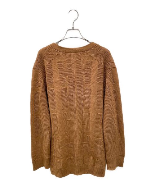 HERMES（エルメス）HERMES (エルメス) ジャガードカーディガン ブラウン サイズ:38の古着・服飾アイテム