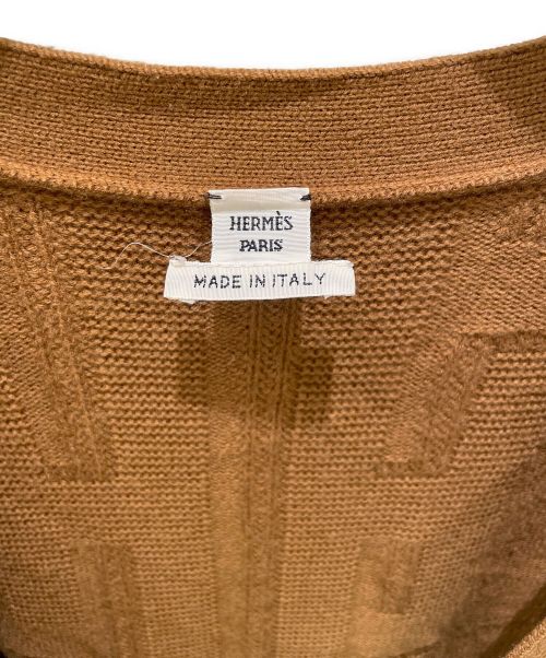 HERMES（エルメス）HERMES (エルメス) ジャガードカーディガン ブラウン サイズ:38の古着・服飾アイテム