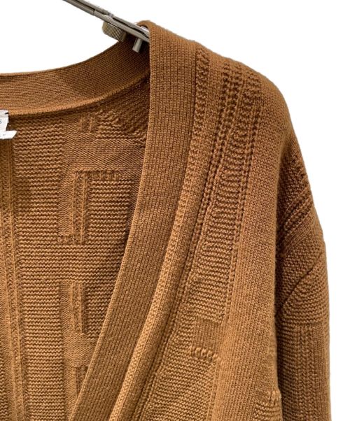 HERMES（エルメス）HERMES (エルメス) ジャガードカーディガン ブラウン サイズ:38の古着・服飾アイテム