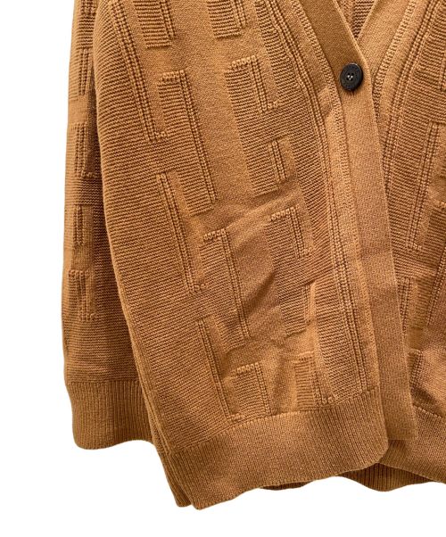 HERMES（エルメス）HERMES (エルメス) ジャガードカーディガン ブラウン サイズ:38の古着・服飾アイテム